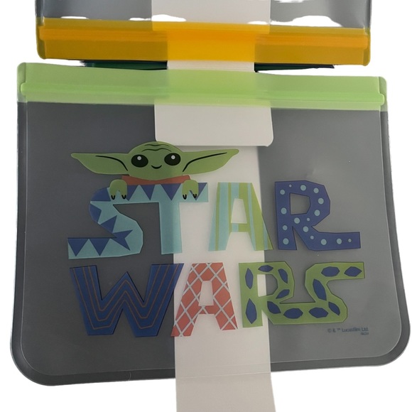 Star Wars The Mandalorian Yoda 4PK of Reusable Snack Bags NWT - Picture 4 of 6
